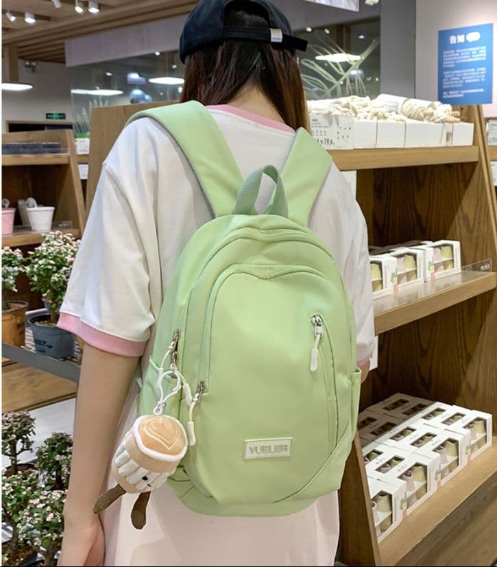 レディースリュック 可愛いぬいぐるみチャーム付き多機能バックパック