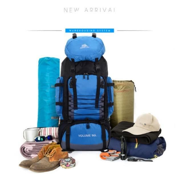 レディースリュック 登山用大容量90リットル防水バックパック